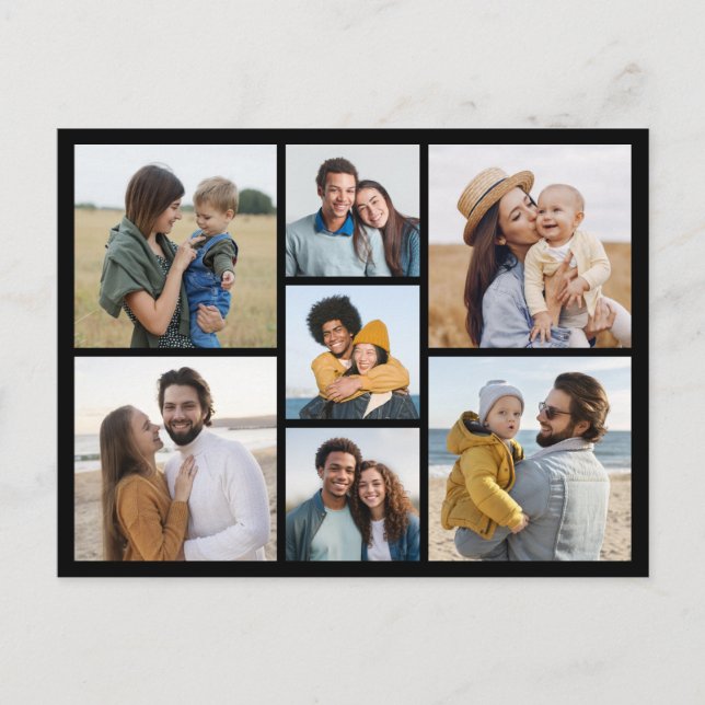 Create Your Own 7 Photo Collage Postcard (Front)
