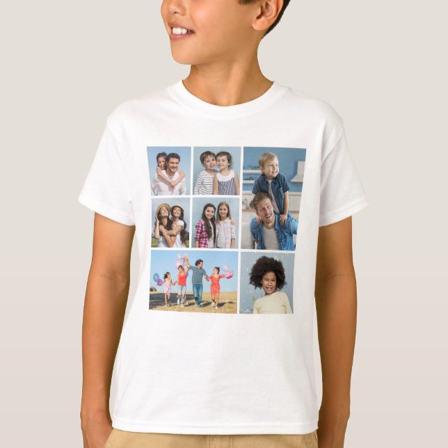  Create Your Own 7 Photo Collage  T-Shirt (Front)