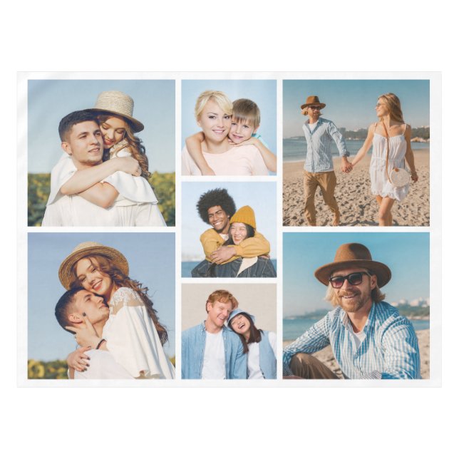 Create Your Own 7 Photo Collage Tablecloth (Front (Horizontal))