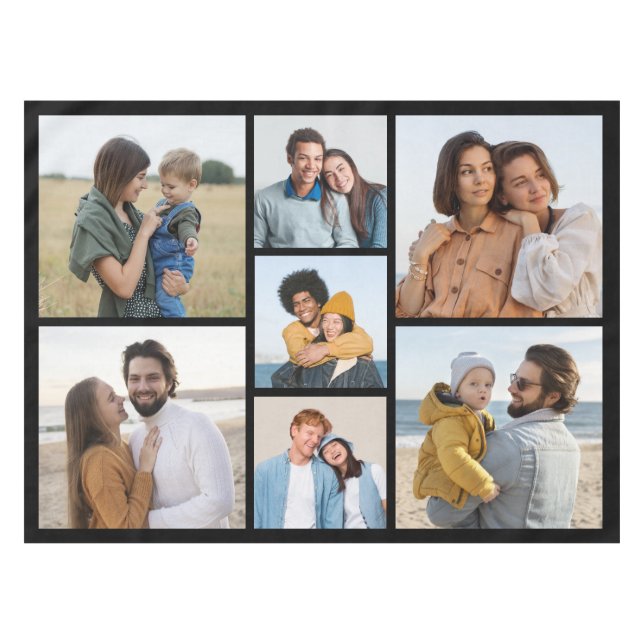 Create Your Own 7 Photo Collage Tablecloth (Front (Horizontal))