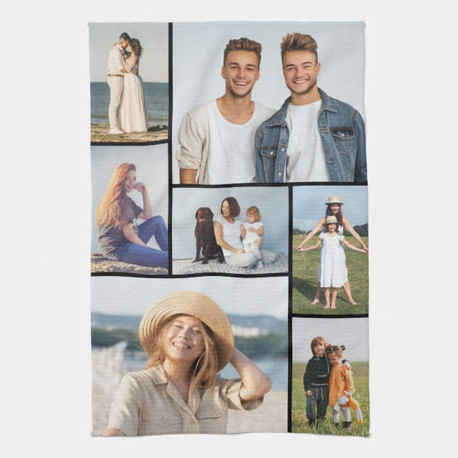 Create Your Own 7 Photo Collage Tea Towel (Vertical)