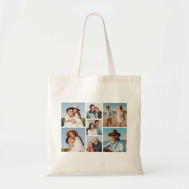 Create Your Own 7 Photo Collage Tote Bag (Front)