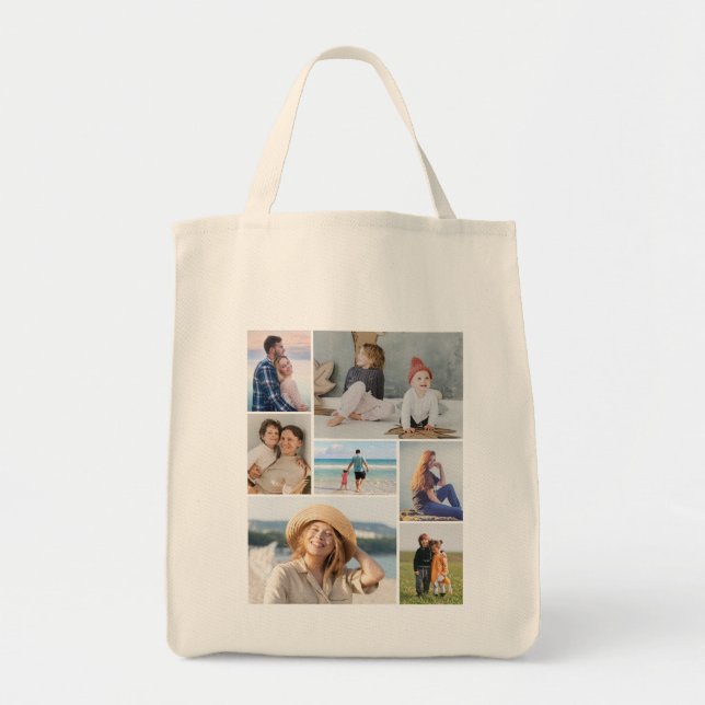 Create Your Own 7 Photo Collage Tote Bag (Front)