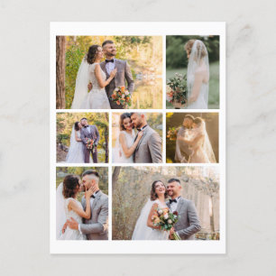 Create Your Own 7 Photo Wedding Collage Holiday Postcard