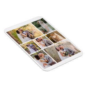 Create Your Own 7 Photo Wedding Collage Magnet