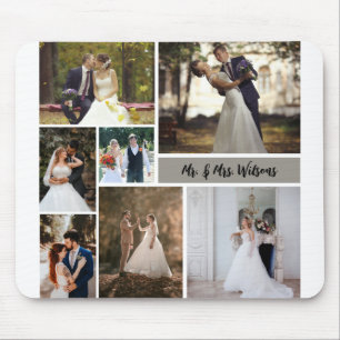 Create Your Own 7-Photo Wedding Collage Mouse Pad
