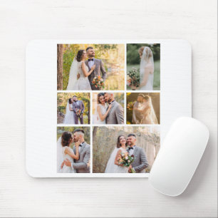 Create Your Own 7 Photo Wedding Collage Mouse Pad