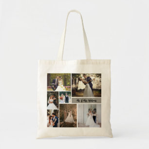 Create Your Own 7-Photo Wedding Collage Tote Bag