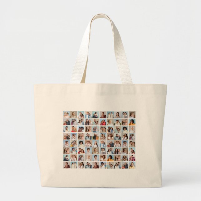Create Your Own 80 Photo Collage  Large Tote Bag (Front)