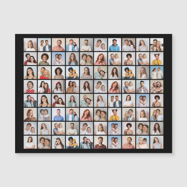 Create Your Own 80 Photo Collage Magnetic Card (Front)