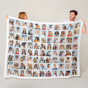 Create Your Own 88 Photo Collage Fleece Blanket