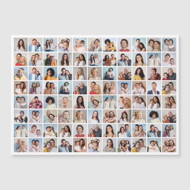 Create Your Own 88 Photo Collage Magnetic Card (Front)