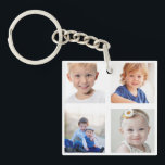 Create Your Own 8 Family Child Photo Collage Key Ring<br><div class="desc">Upload your photos and create your own 8-photo,  double-sided custom keychain. Add 4 photos to the front and 4 to the back.  Great gift for parents and grandparents.</div>