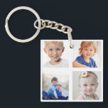 Create Your Own 8 Family Child Photo Collage Key Ring<br><div class="desc">Upload your photos and create your own 8-photo,  double-sided custom keychain. Add 4 photos to the front and 4 to the back.  Great gift for parents and grandparents.</div>