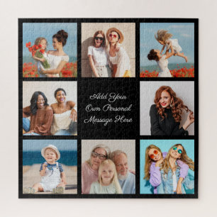 Create Your Own 8 Photo Collage Add Your Greeting Jigsaw Puzzle