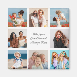 Create Your Own 8 Photo Collage Add Your Greeting Magnet