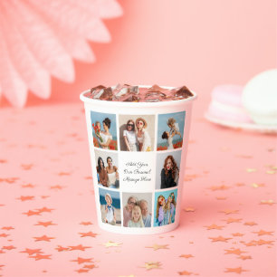 Create Your Own 8 Photo Collage Add Your Greeting Paper Cups