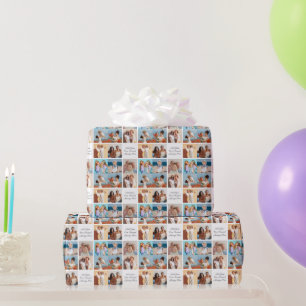 Create Your Own 8 Photo Collage Add Your Greeting Wrapping Paper