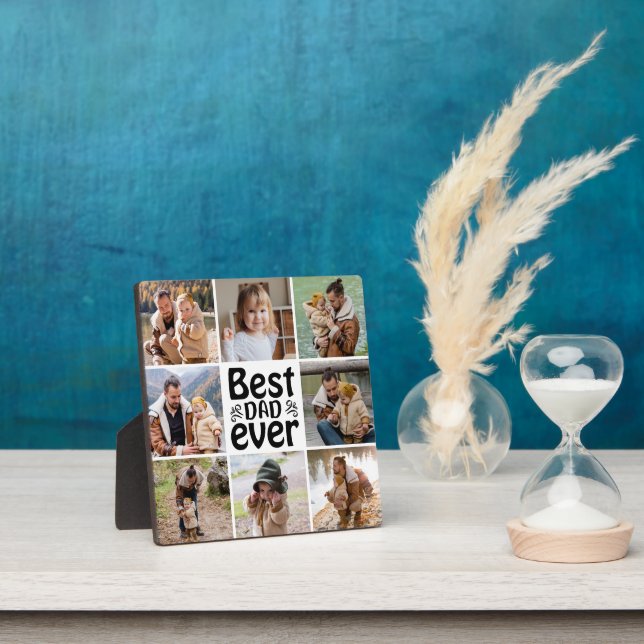 Create Your Own 8 Photo Collage Best Dad Ever Plaque (Insitu)