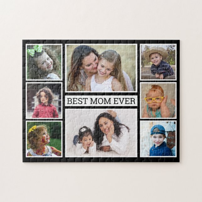 Create Your Own 8 Photo Collage Best Mum Ever Jigsaw Puzzle (Horizontal)