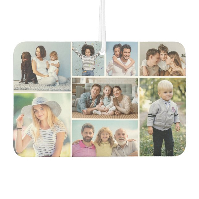 Create Your Own 8 Photo Collage Car Air Freshener (Front)