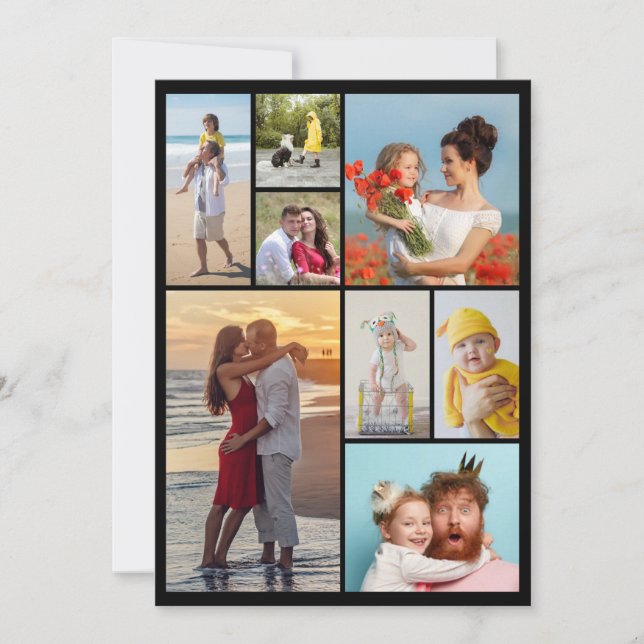 Create Your Own 8 Photo Collage Card (Front)