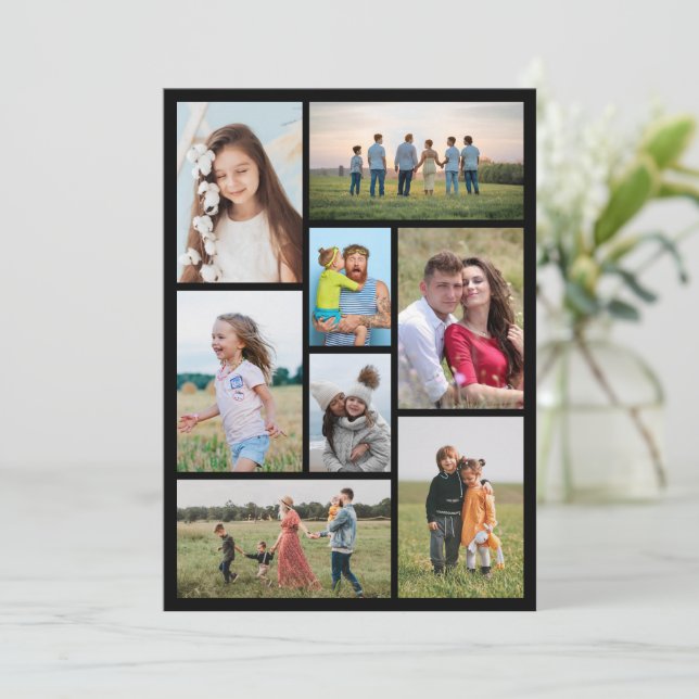 Create Your Own 8 Photo Collage Card (Standing Front)