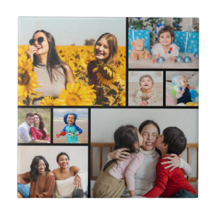 Create Your Own 8 Photo Collage Ceramic Tile