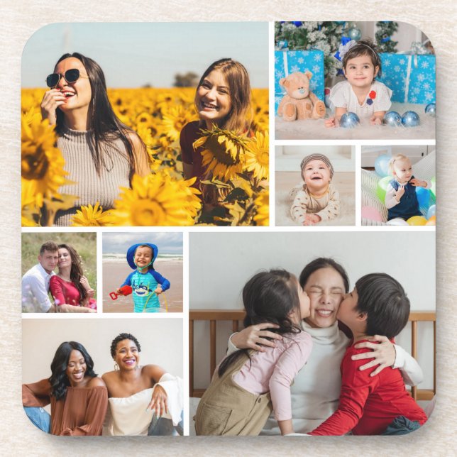 Create Your Own 8 Photo Collage Coaster (Front)