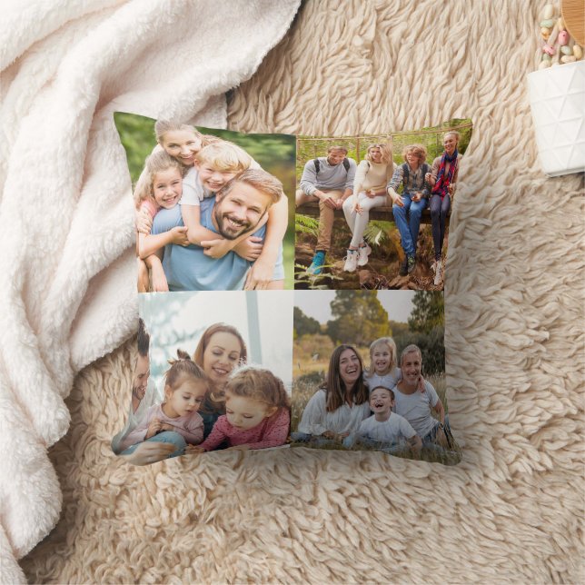 Create your Own 8 Photo Collage  Cushion (Blanket)