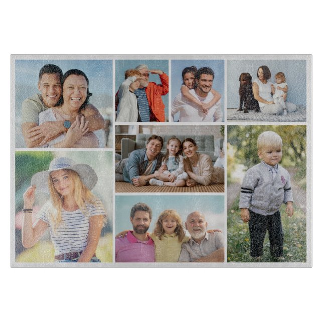 Create Your Own 8 Photo Collage  Cutting Board (Front)