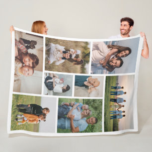 Create Your Own 8 Photo Collage Fleece Blanket