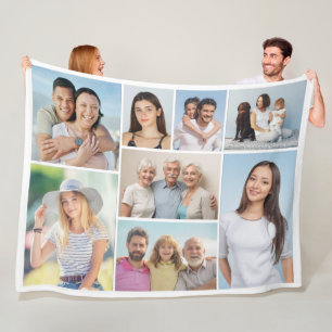 Create Your Own 8 Photo Collage  Fleece Blanket