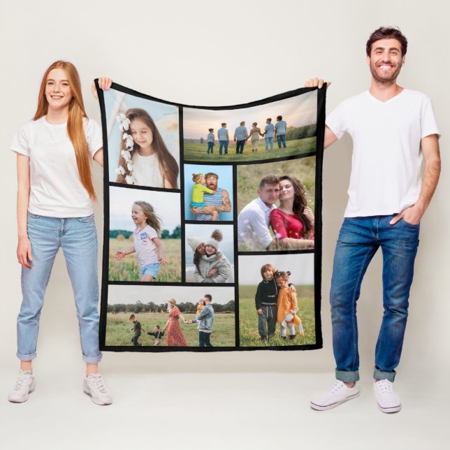 Create Your Own 8 Photo Collage Fleece Blanket (In Situ)