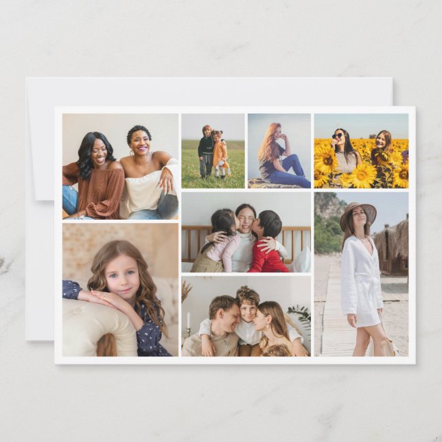 Create Your Own 8 Photo Collage Greeting Card (Front)