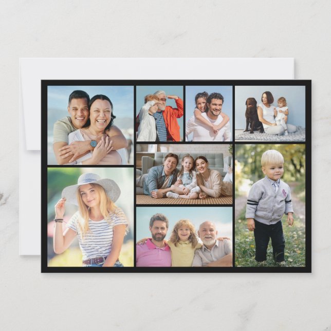Create Your Own 8 Photo Collage Greeting Card (Front)