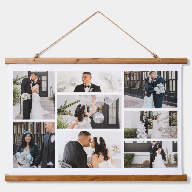 Create Your Own 8 Photo Collage Hanging Tapestry (Front)