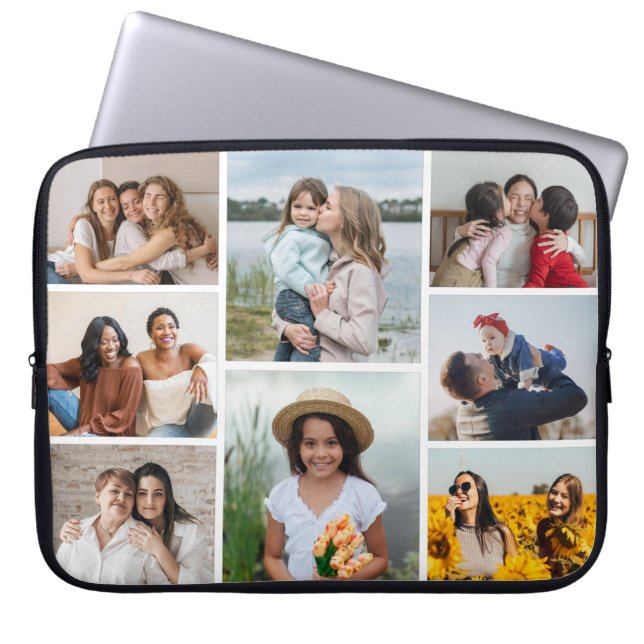 Create Your Own 8 Photo Collage Laptop Sleeve (Front)