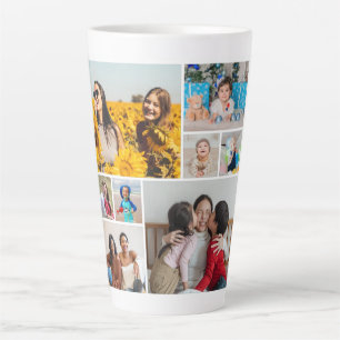 Create Your Own 8 Photo Collage Latte Mug