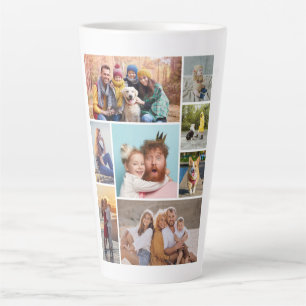 Create Your Own 8 Photo Collage Latte Mug