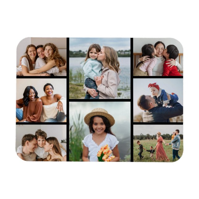 Create Your Own 8 Photo Collage  Magnet (Horizontal)