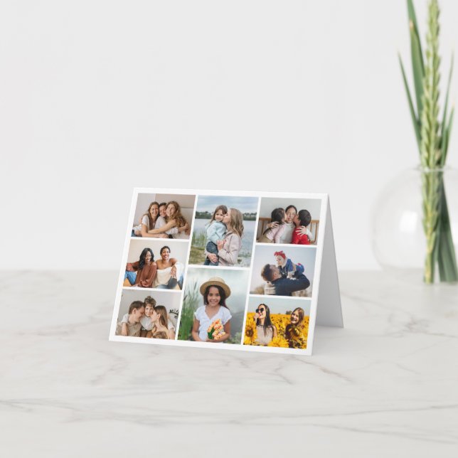 Create Your Own 8 Photo Collage Note Card (Front)