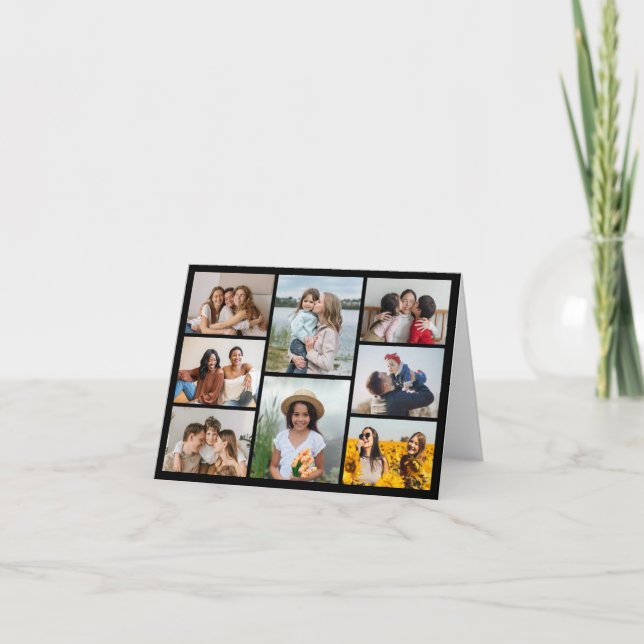 Create Your Own 8 Photo Collage Note Card (Front)