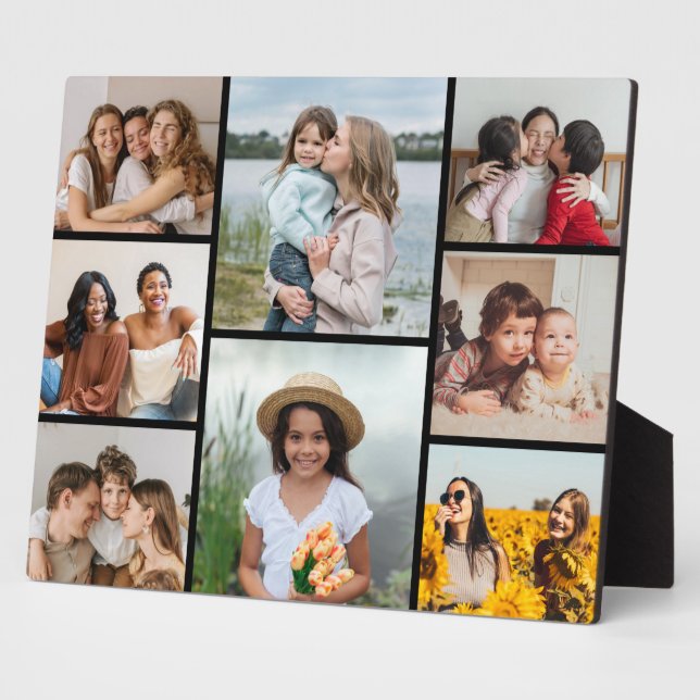 Create Your Own 8 Photo Collage Plaque (Side)