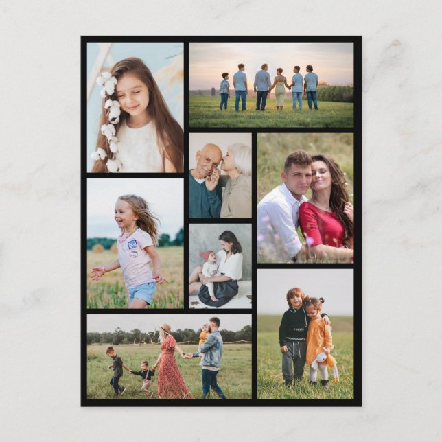 Create Your Own 8 Photo Collage Postcard (Front)