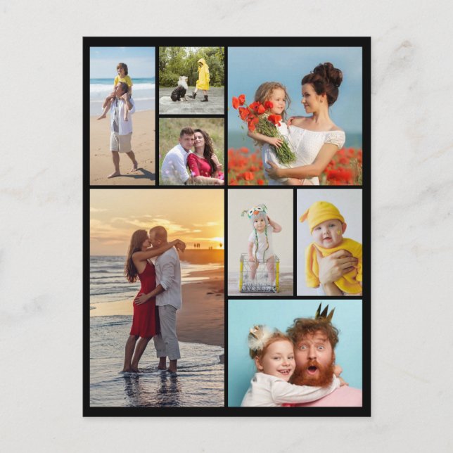 Create Your Own 8 Photo Collage Postcard (Front)