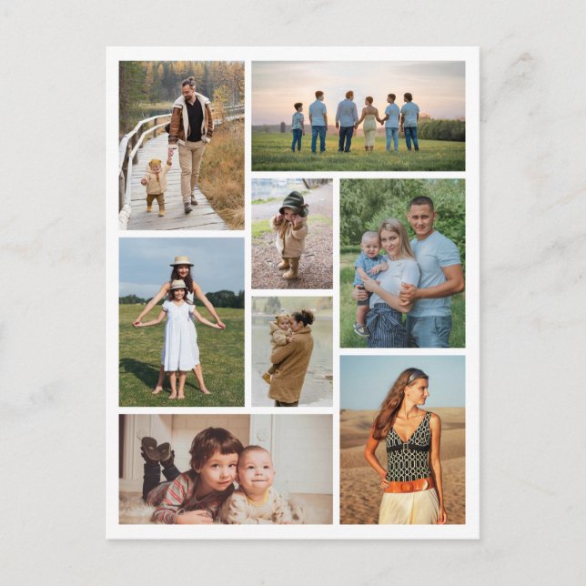 Create Your Own 8 Photo Collage Postcard (Front)