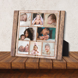 Create Your Own 8 Photo Collage Rustic Barnwood Plaque