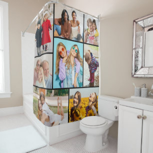 Create Your Own 8 Photo Collage Shower Curtain