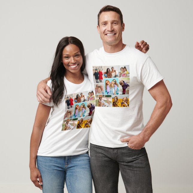 Create Your Own 8 Photo Collage T-Shirt (Unisex)